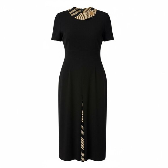 Italian Vintage Black Dress with Inverted Pleat - Picture 1 of 6